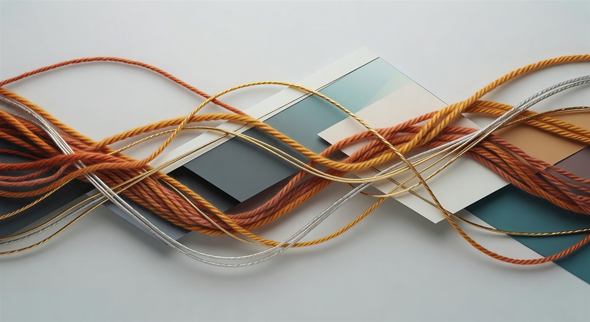 Copper and gold threads intertwined